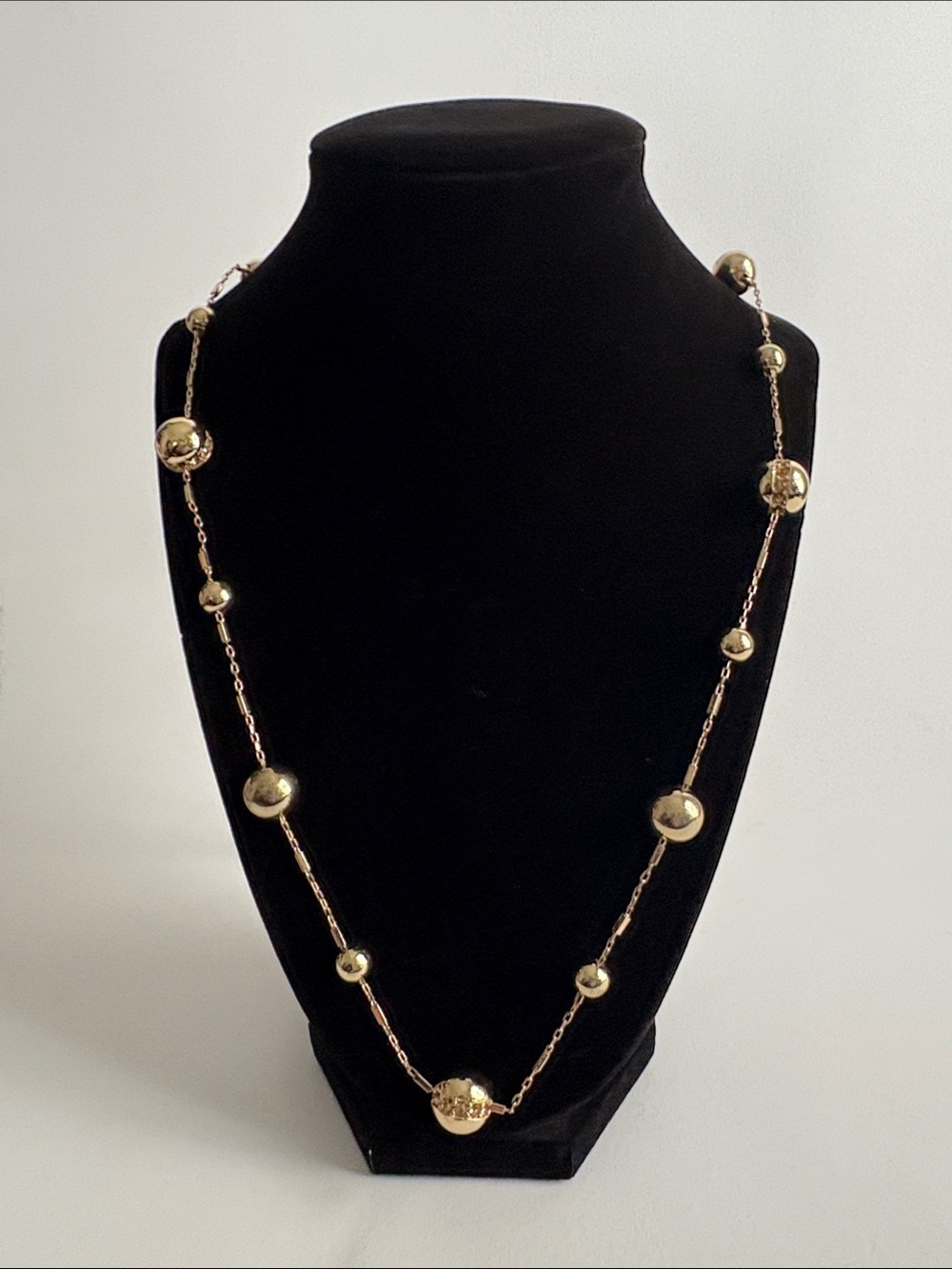 Coldwater Creek Gold and Rhinestone Bead Station Necklace